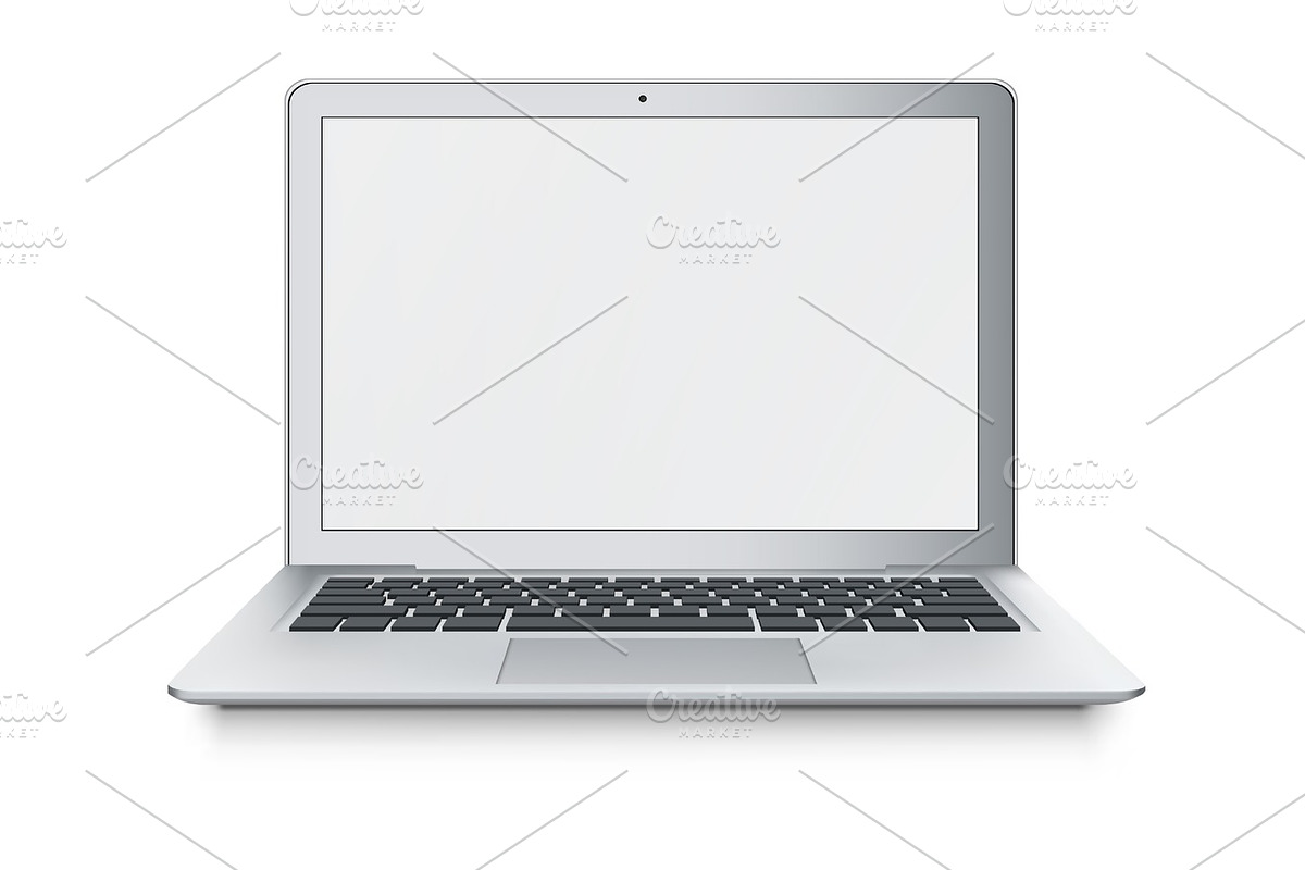 Realistic vector laptop ultrabook isolated on white background., an ...