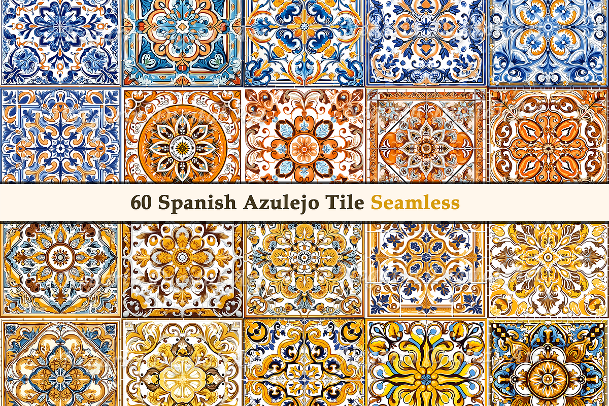 Spanish Azulejo Pattern Tile V1, a Pattern Graphic by Negarin Digital Art (Photo 5 of 8)