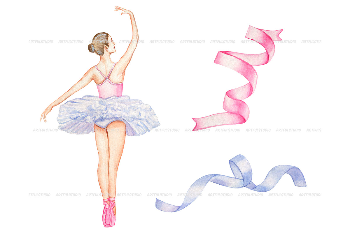 Watercolor Ballerina Clipart, an Illustration by ArtfulStudio (Photo 5 of 9)