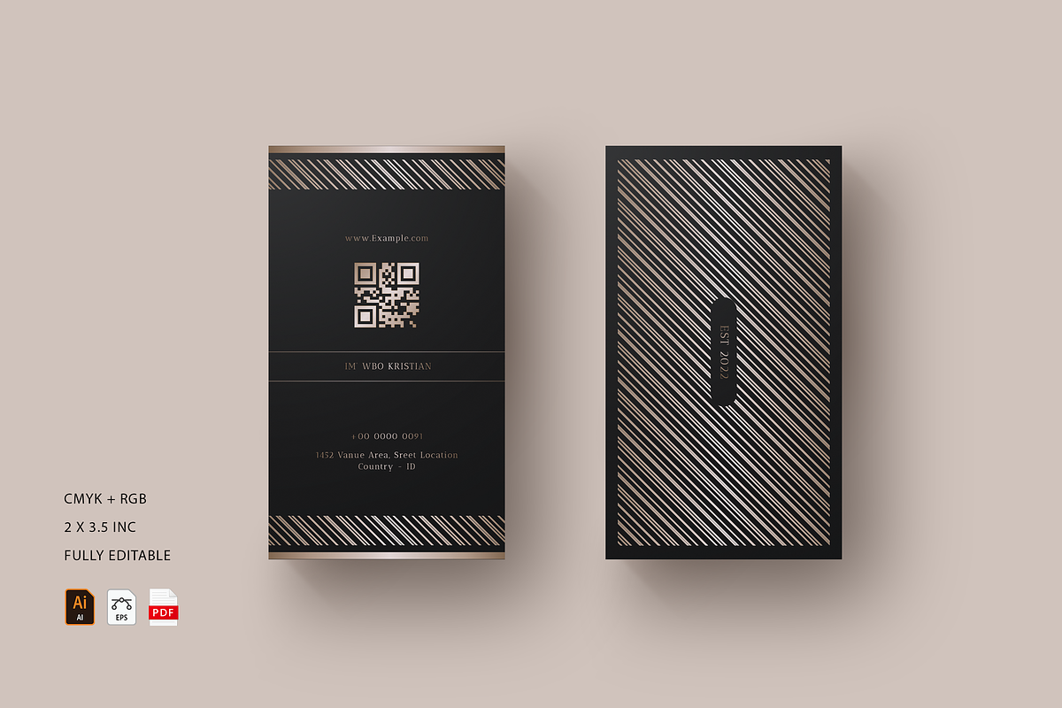5 in 1 Vertical Luxury Business Card, a Business Card Template by Ctrl space studio (Photo 3 of 5)