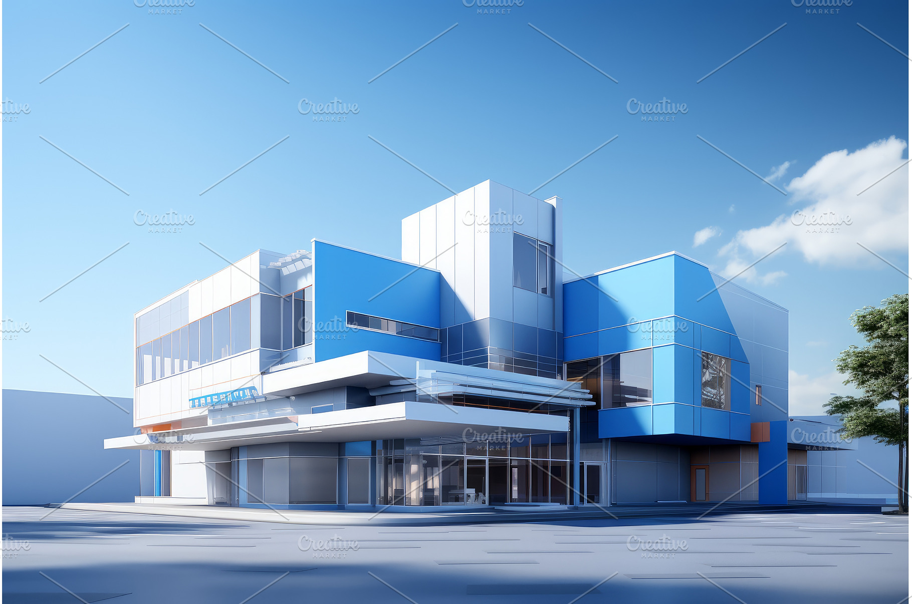Impressive Hospital double blue sky, a Technology Photo by Ylivdesign