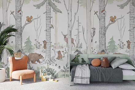 Wallpaper mockup | Boy's room mockup