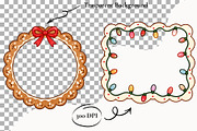 Christmas Frames Clipart Retro Bows, a Decorative Illustration by SugarCloudStudioArt (Thumbnail 2 of 5)