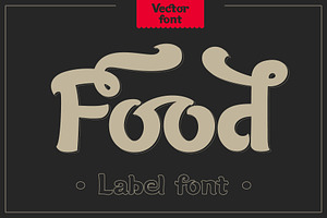 LabelFood font, vector letters