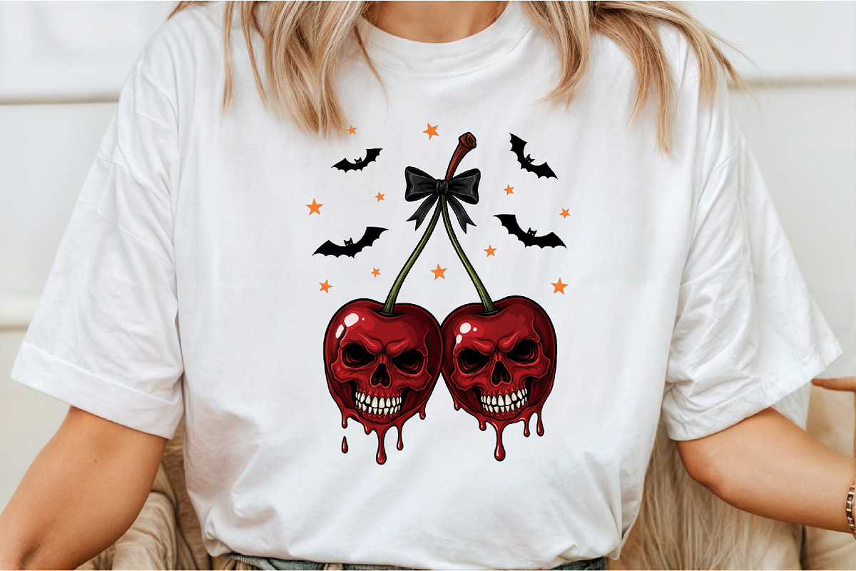 Skull Cherries, Coquette Halloween S, an Illustration by Libby Wishes (Photo 4 of 6)