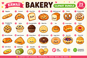 Kawaii Bakery Clipart PNG Bundle, a Food Illustration by QM_ART (Thumbnail 2 of 4)