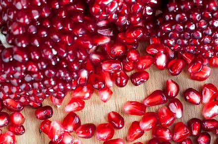 fresh pomegranate close up, a Photo by MyPhotos