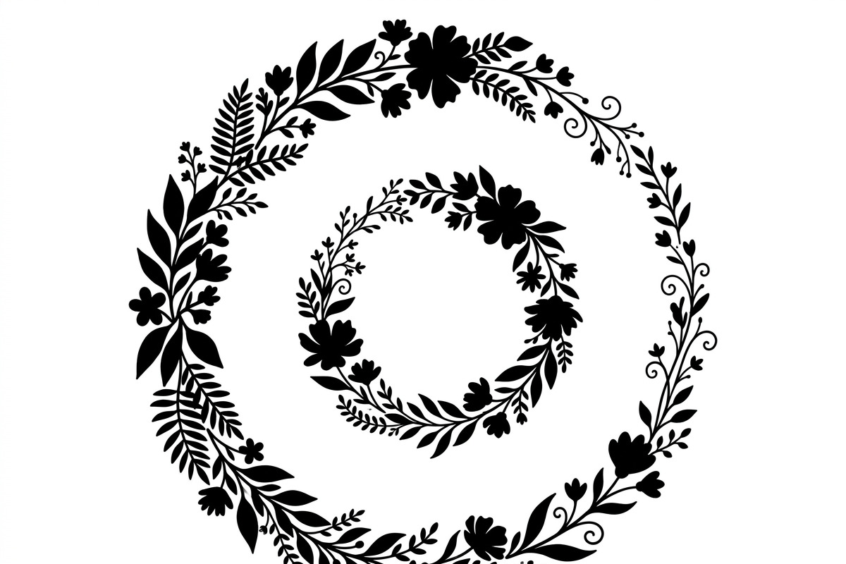 50 Elegant Floral Leaf Spiral Frame, a Decorative Illustration by Amazin_art (Photo 21 of 39)