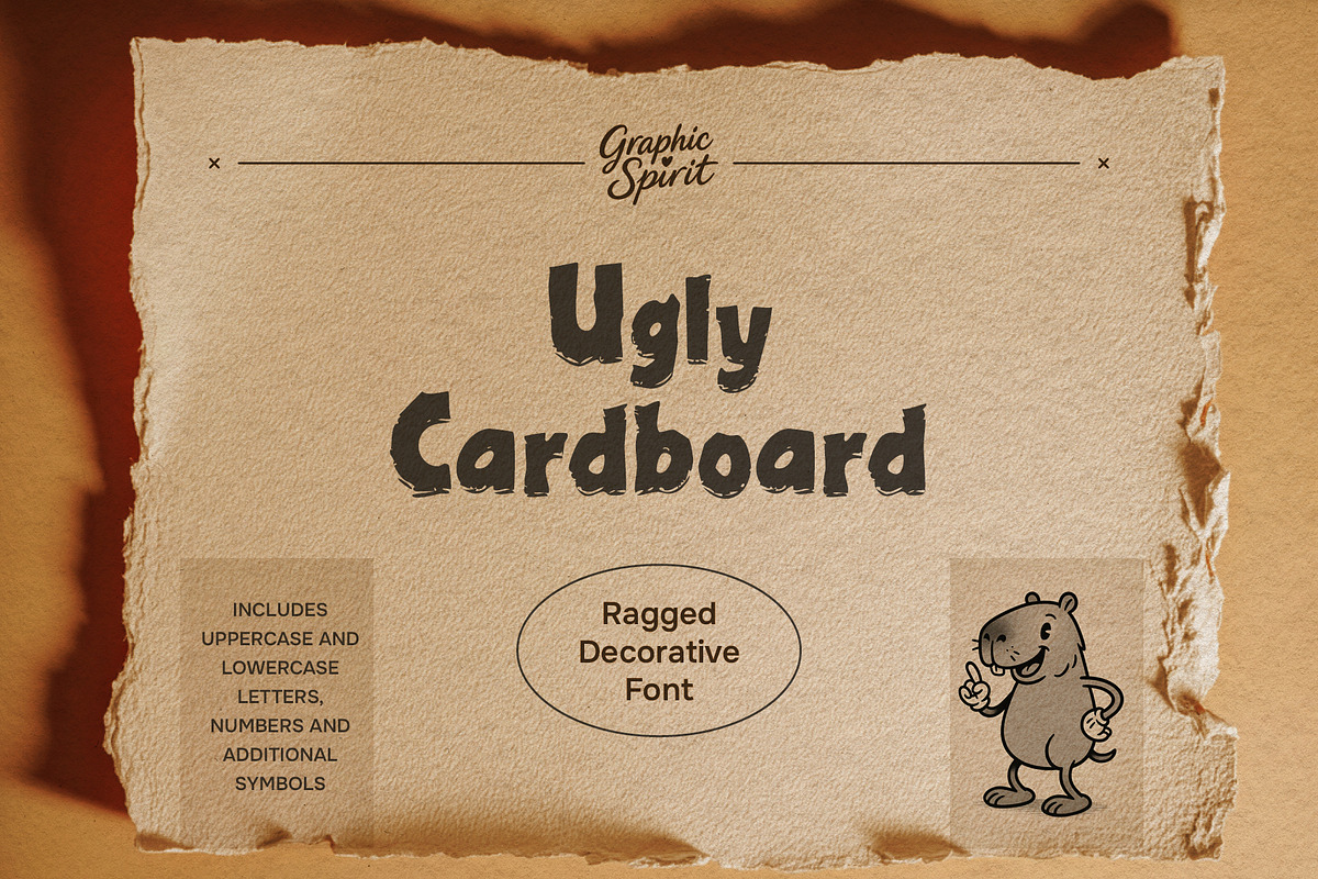 Ugly Cardboard Ragged Font, a Font by Graphic Spirit