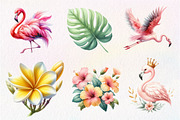 Watercolor flamingo clipart, an Illustration by CreationArt (Thumbnail 3 of 5)