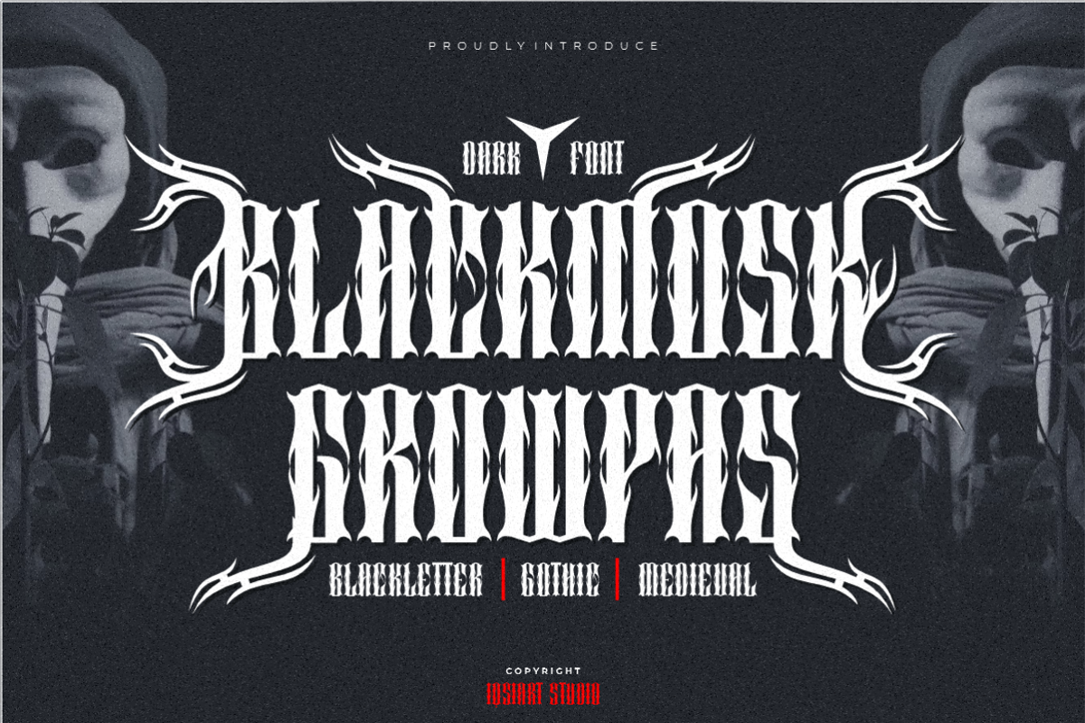Blackmosk Growpas - Blackletter Font, a Blackletter Font by Iqsiart Studio (Photo 1 of 10)