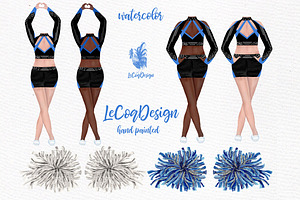 Cheerleaders Girls Clipart