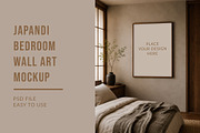 Japandi Bedroom Art Frame Mockup, a Household Mockup by AYAKA Studio Co. (Thumbnail 1 of 2)