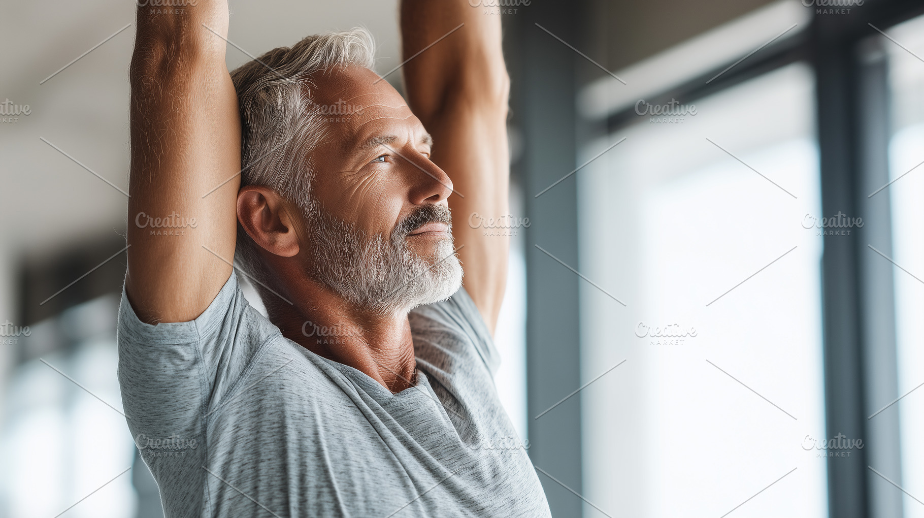 Confident senior man with gray beard, a Sports & Recreation Photo by MistyDay
