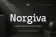 Norgiva - A Display Typeface, a Sans Serif Font by Ainun Jinan (Thumbnail 1 of 9)