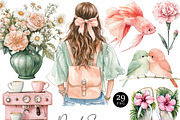 Watercolor Peach Summer Planner, a Seasonal Illustration by Design Scotch (Thumbnail 1 of 8)