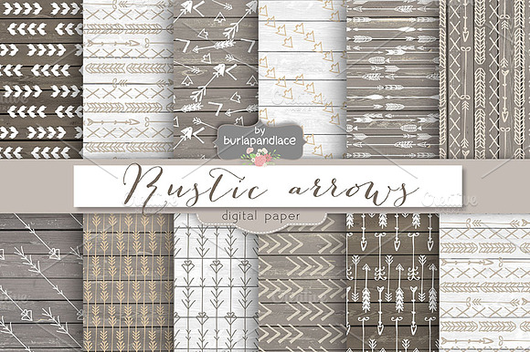 Rustic arrows digital papers preview 2