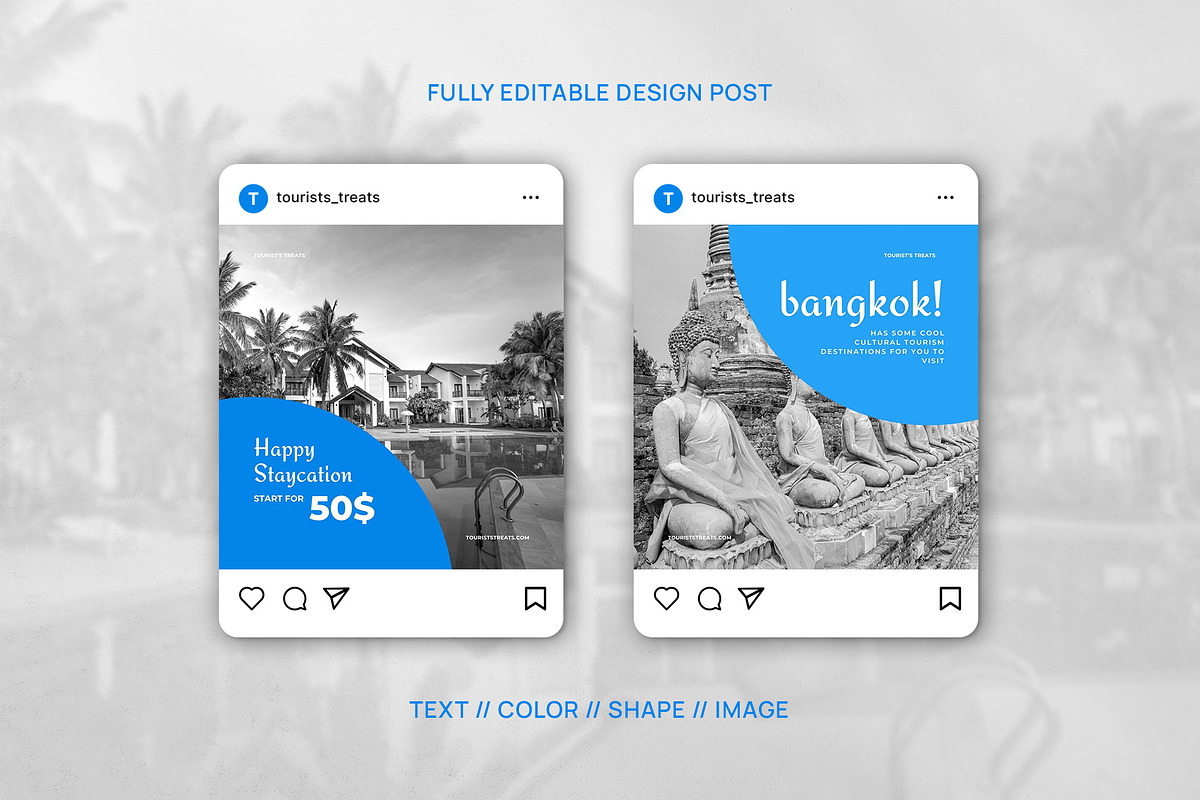 Travel & Tours Canva Post Instagram, a Social Media Template by prajapixels (Photo 2 of 6)