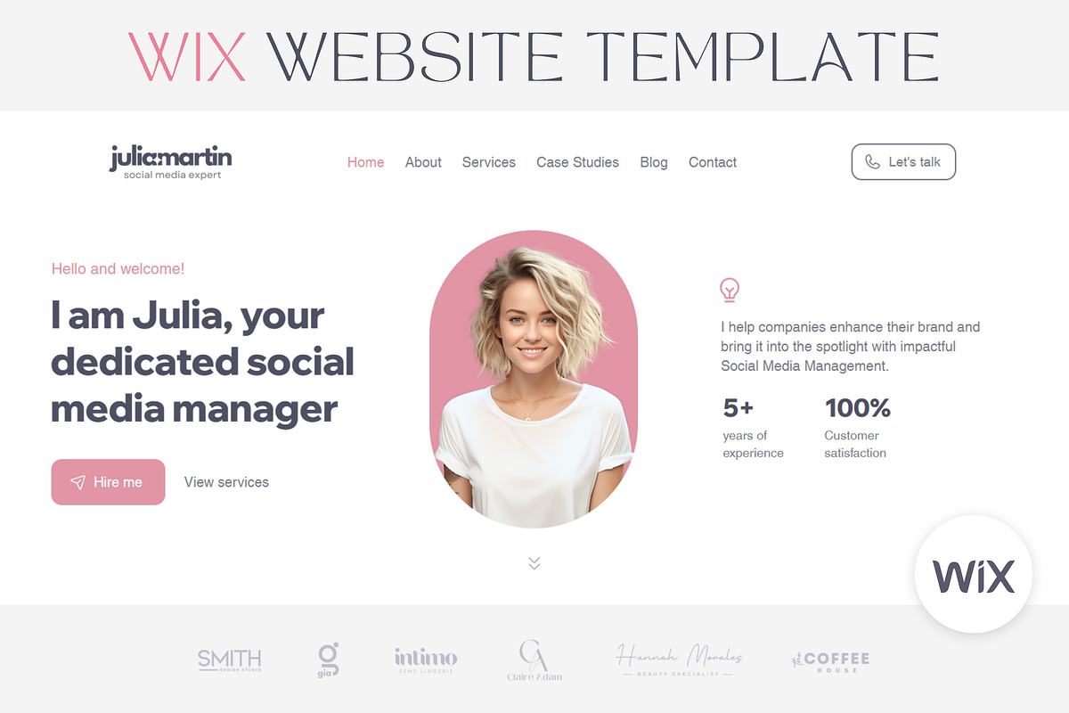 Wix Template Social Media Manager, a Wix Template by vectorocean (Photo 1 of 11)