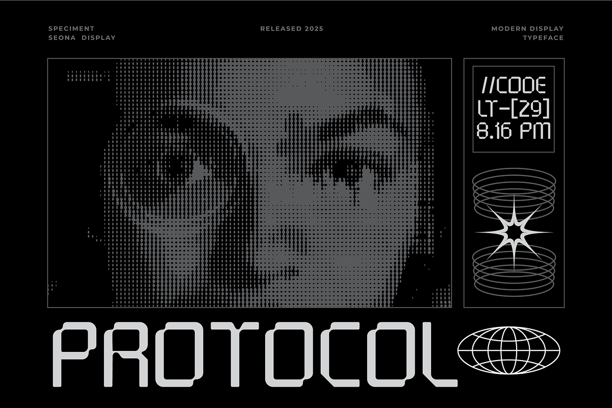 Seona - Futuristic Font, a Sans Serif Font by limitype (Photo 8 of 10)