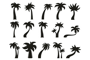 Palm Trees Silhouettes. Tropical