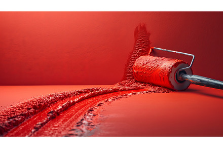 Decorative roller brush with red, an Architecture Photo by ZinetroN