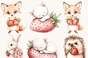 Watercolor Sweet Strawberry Clipart, a Food Illustration by SparkyDesignsUS (Thumbnail 3 of 9)