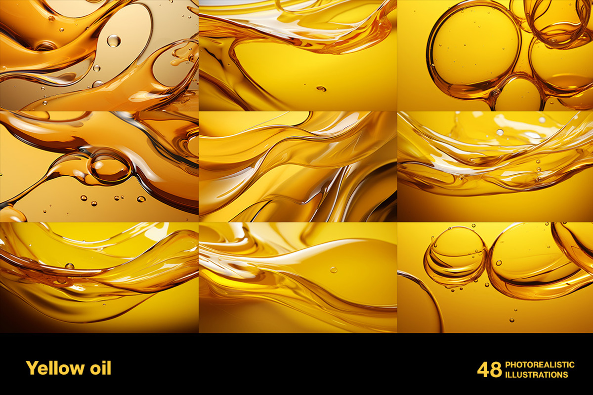 Yellow oil. 48 images, a Healthcare Illustration by Handmadefont (Photo 2 of 12)