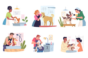 Pets grooming service. Dog and cat, an Animal Illustration by Stock-Smart-Start