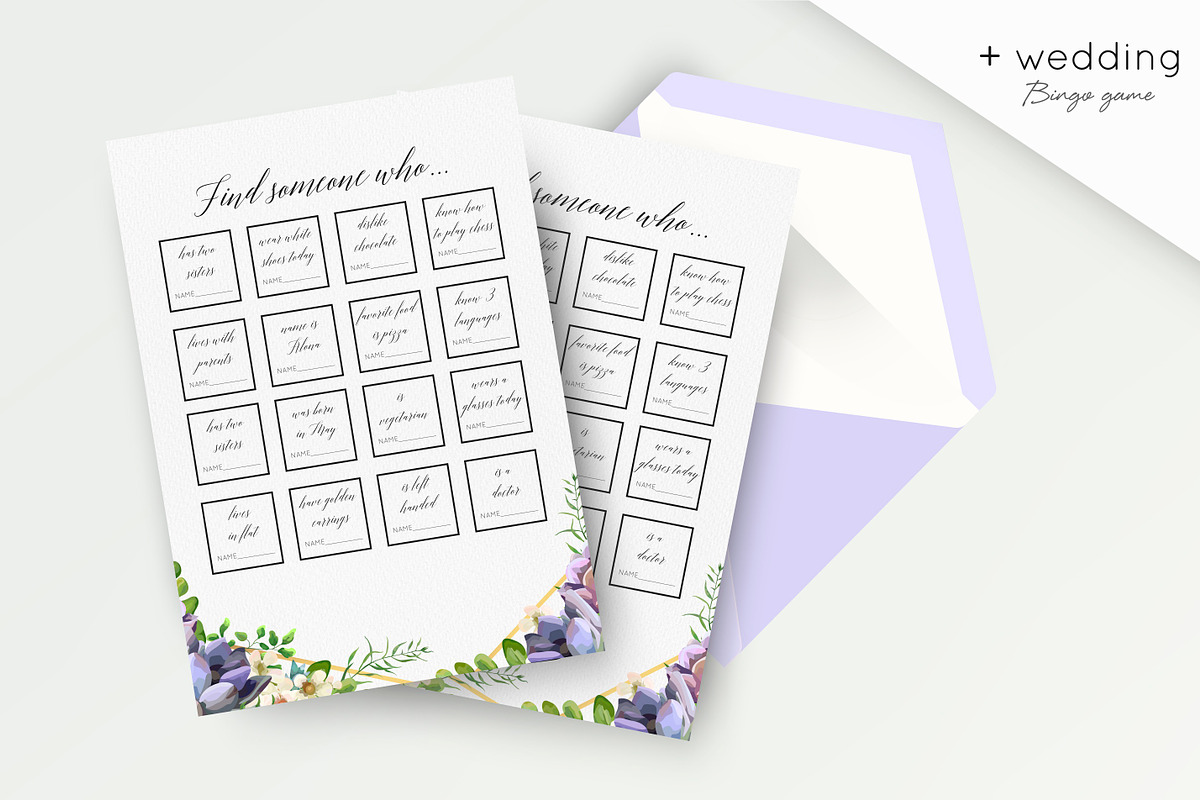 Wedding suite - Golden Succulent, an Invitation Template by Alewiena (Photo 4 of 4)