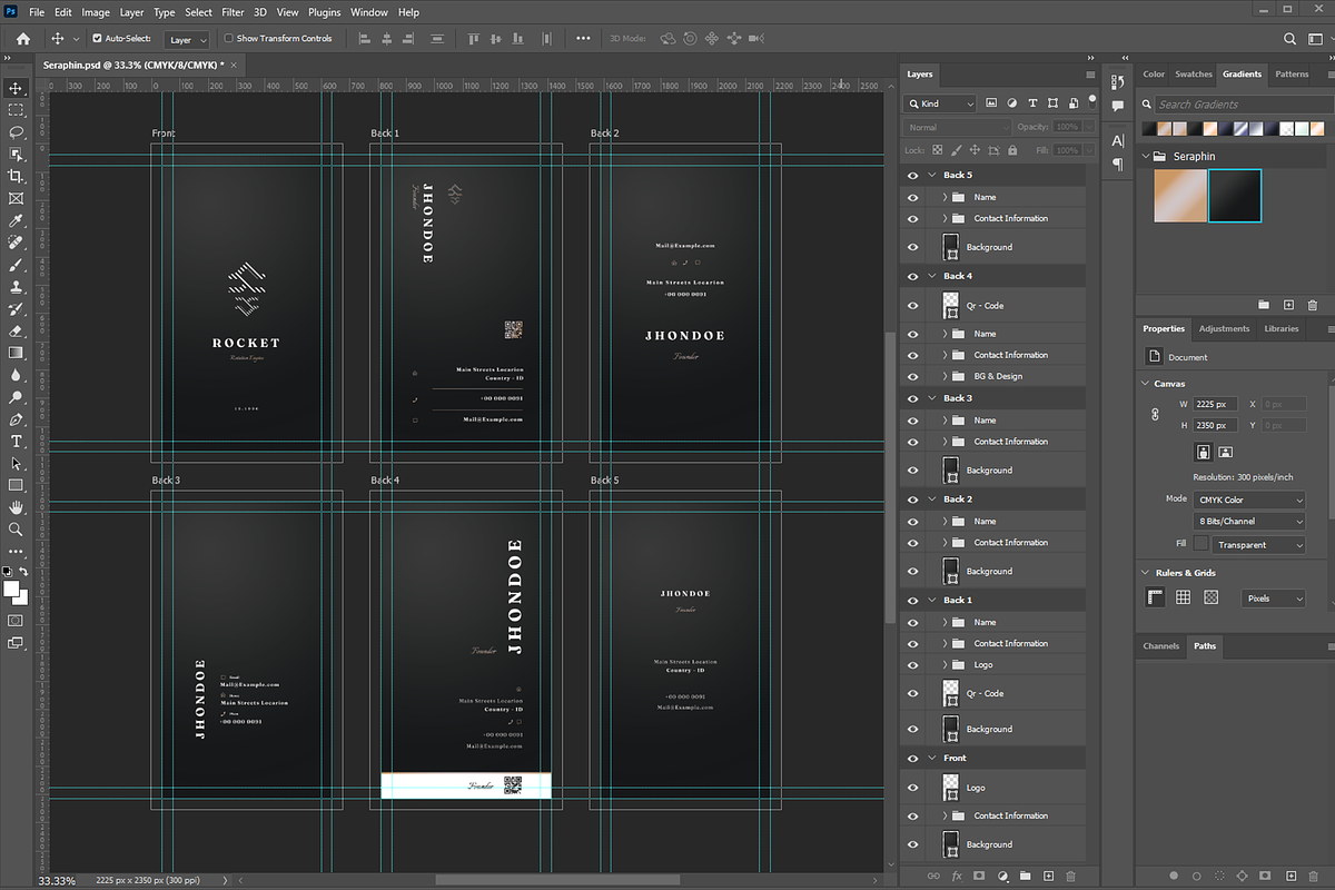 Seraphin - Dark Black Business Card, a Business Card Template by Ctrl space studio (Photo 6 of 9)
