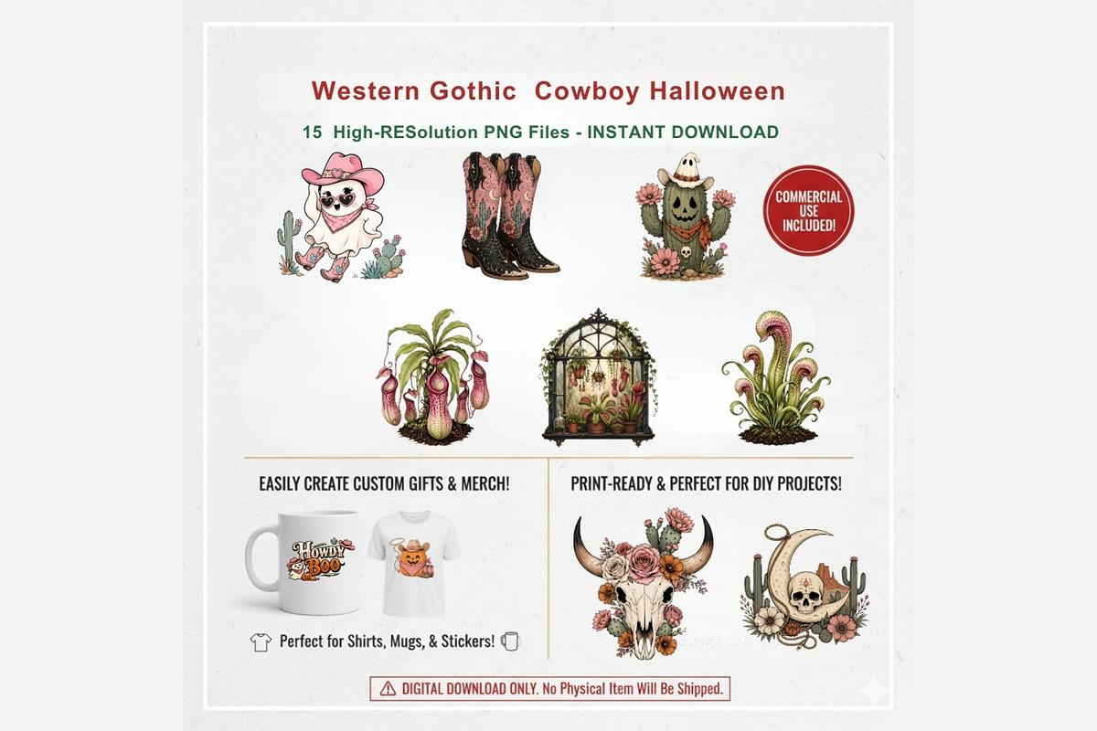 Western Gothic Cowboy Halloween, a Seasonal Illustration by Tanya Kart (Photo 7 of 10)