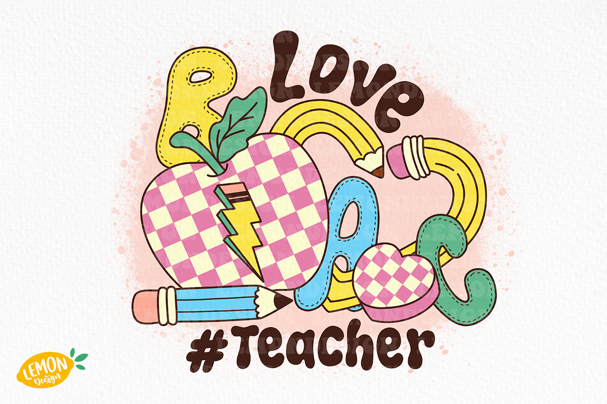 Teacher Valentine PNG Sublimation, a Seasonal Illustration by LemonDesign (Photo 2 of 12)