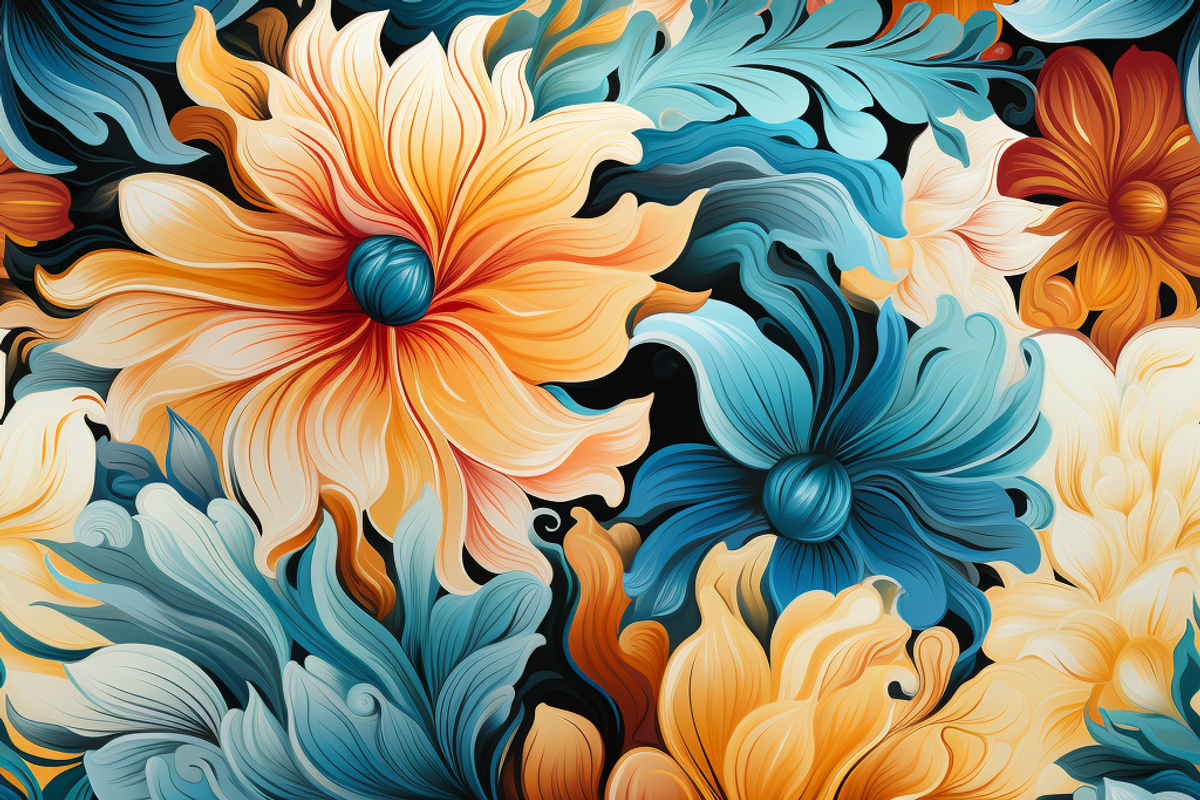 12 Seamless tie-dye flowers digital, a Pattern Graphic by ZaaxPrintables (Photo 4 of 7)