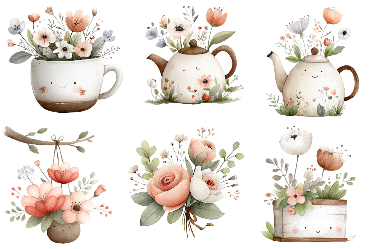 Spring Bloom Watercolor Clipart, an Illustration by Designworld (Photo 2 of 6)