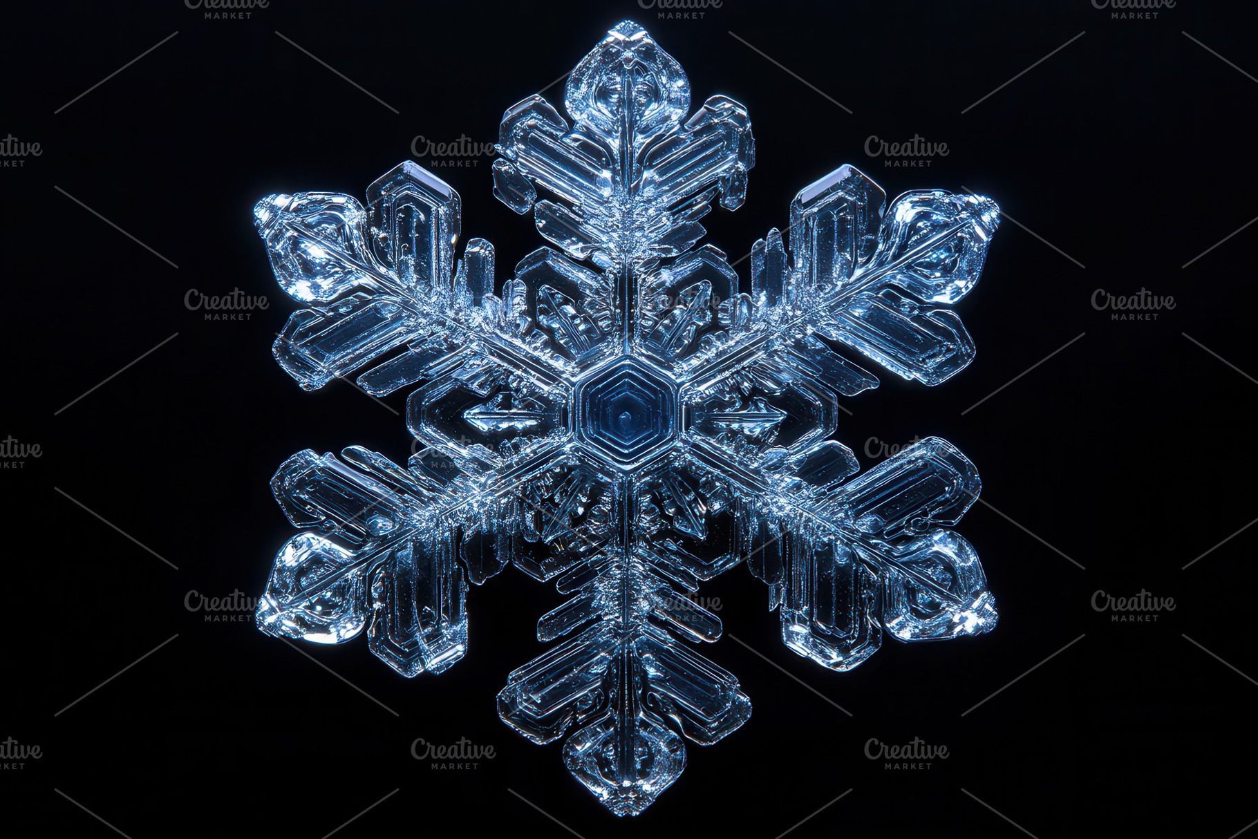 Intricate snowflake structure captur, a Photo by Tanuart