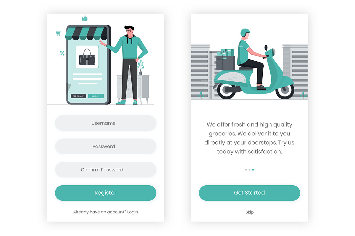 Emart -Grocery Shopping Adobe XD App, an UI Kit Template by themelove (Photo 4 of 10)