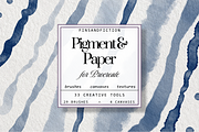 Pigment & Paper Brushes Procreate, a Brush Add-On by Fins and Fiction (Thumbnail 1 of 13)