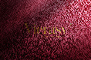 Luxury Logo Mockup On Red Leather