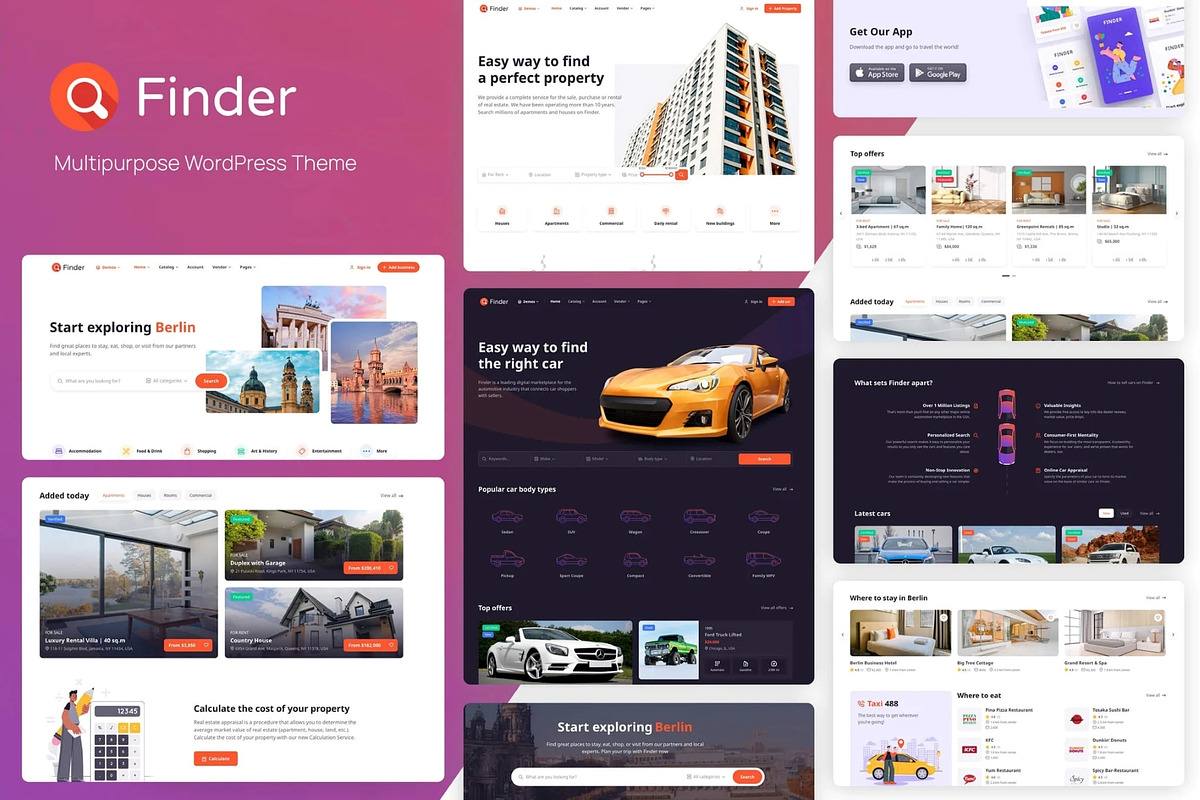 Finder - Multipurpose WordPres Theme, a WordPress Template by Hubzway