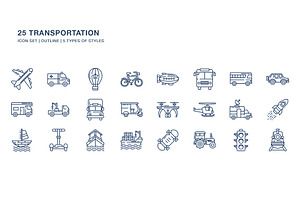 Transportation And Vehicle Icon Set