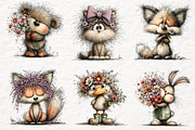 Whimsical Funny Spring Animals, an Animal Illustration by Watercolor design (Thumbnail 3 of 6)