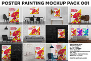 Poster Painting MockUp Pack 001, a Print Template by Traint (Thumbnail 1 of 21)