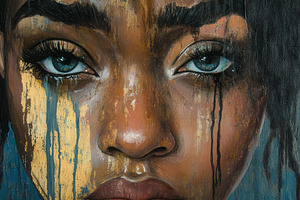 Close up of a woman with tears, a Photo by Pavel_design