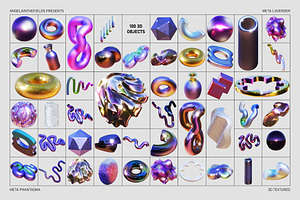 3D META LAVENDER Objects