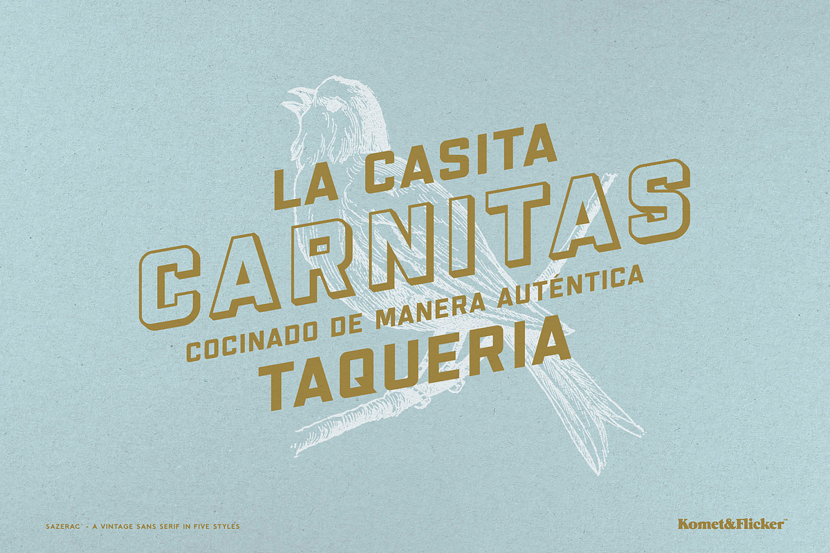 SAZERAC – A Bold Vintage Style Font, a Sans Serif Font by Komet & Flicker (Photo 11 of 15)
