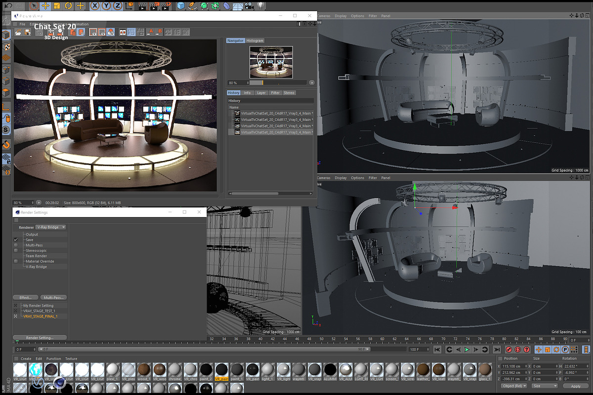 Virtual TV Studio Chat Set 20, an Architecture 3D Model by akerStudio (Photo 23 of 26)