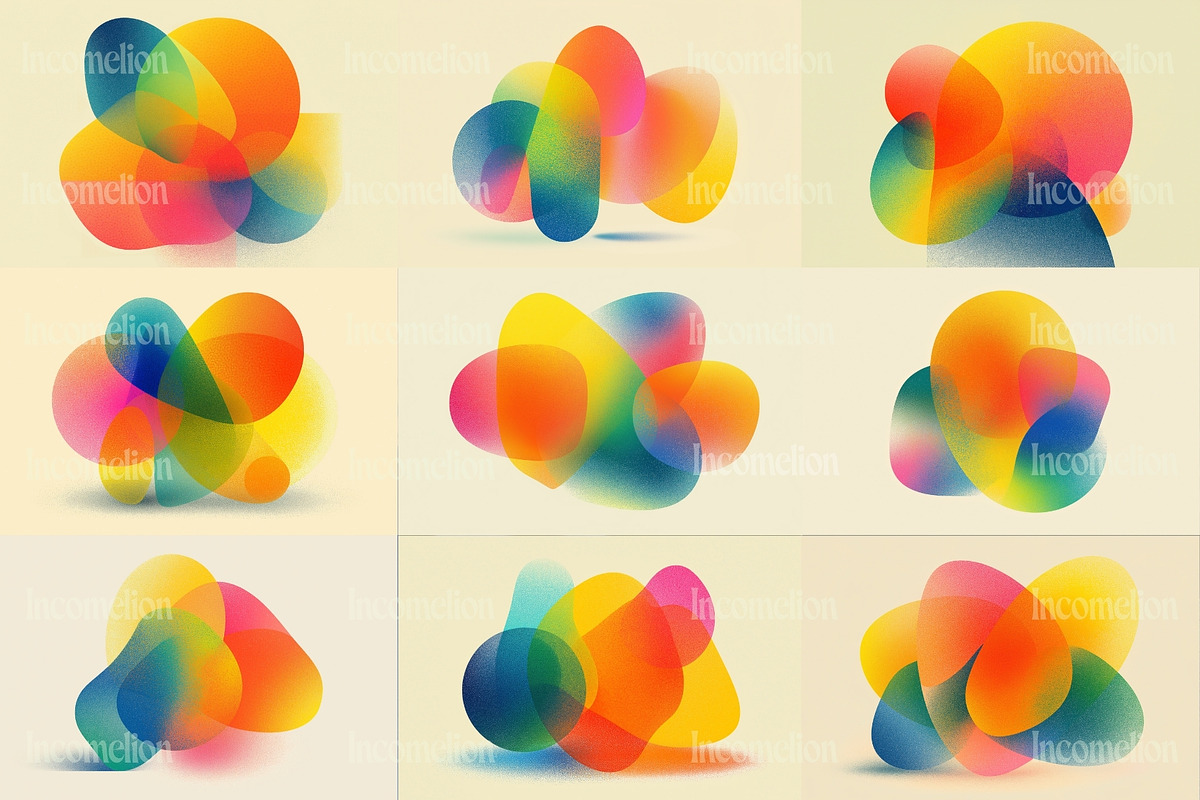 20 Liquid Sunrise Shapes Backgrounds, a Background Graphic by Incomelion (Photo 2 of 10)