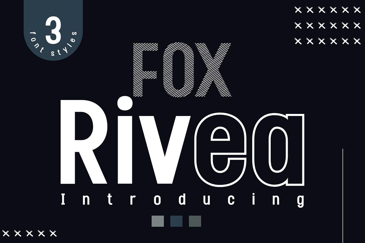 Fox Rivea: 3 Font Styles, a Sans Serif Font by Fox7 By Rattana (Photo 1 of 13)