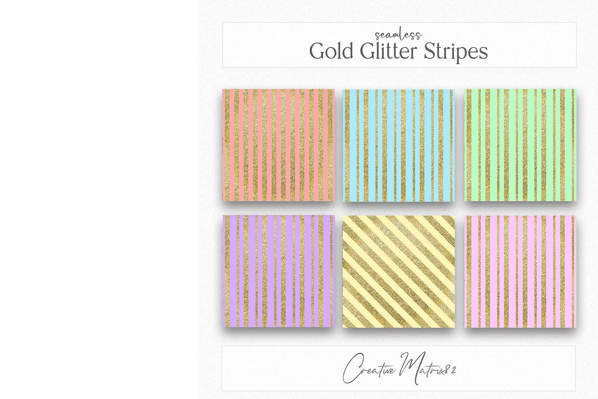 Gold Glitter Stripes Digital Paper, a Texture Graphic by Creative Matrix82 (Photo 5 of 6)